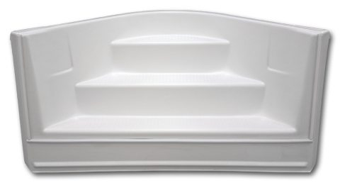 2' Radius In Pool Corner Step White Cantilever Latham